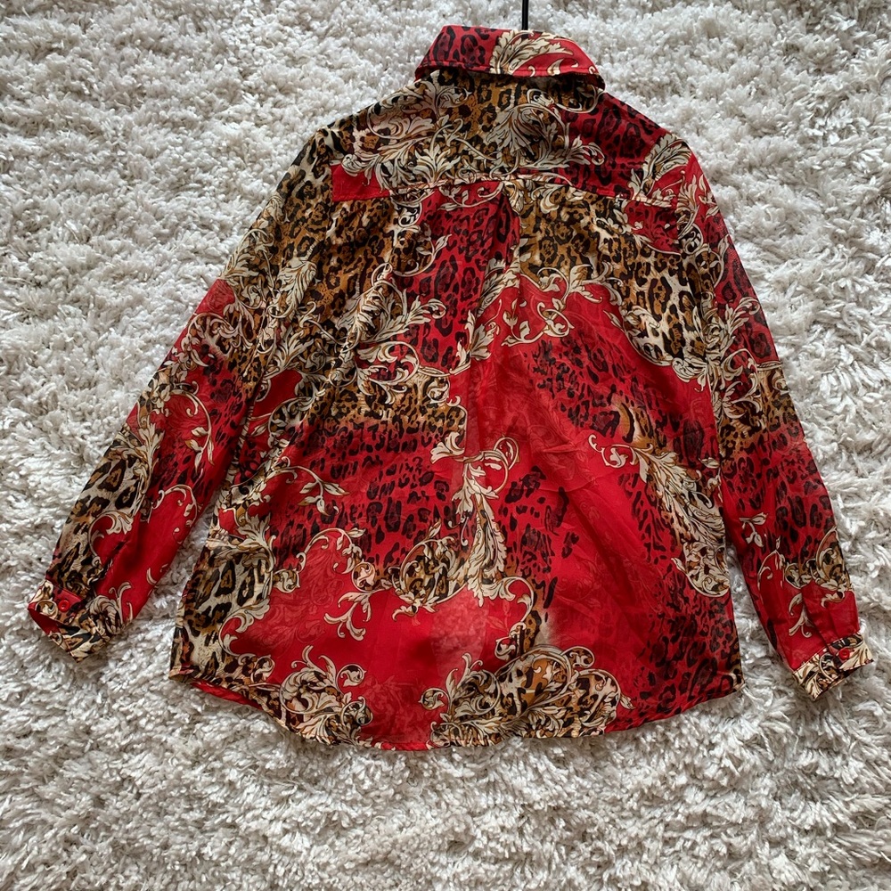 Chiffon Button Down Printed Top (Oversized) - image 3